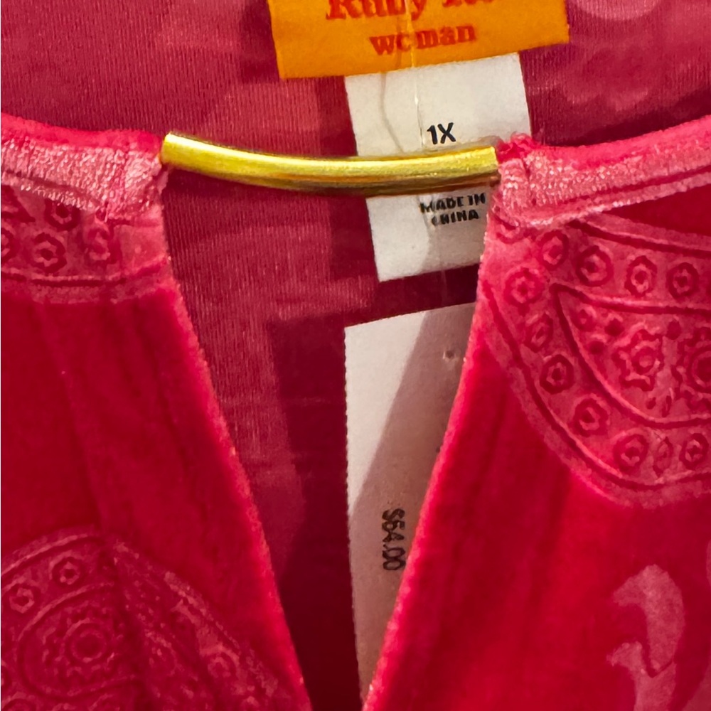 Ruby Rd. Red Paisley Floral Blouse - Picture 2 of 10